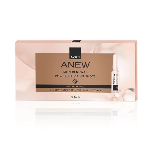 Boost skin's fullness with Anew Skin Renewal Power Plumping Shots for a firmer, youthful look.